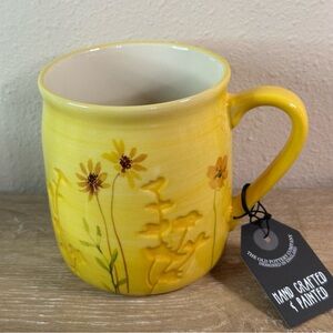 The Old Pottery Company Yellow Floral Ceramic Mugs New